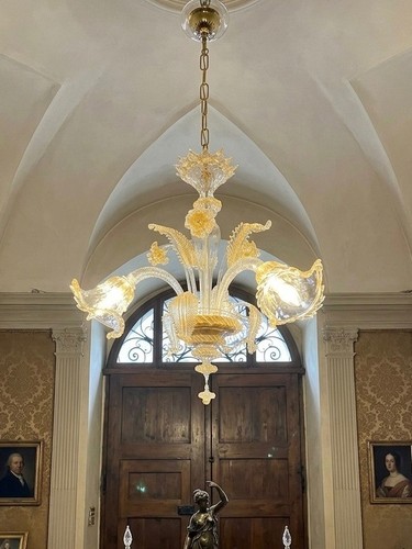 Lampadario bianco oro - , e